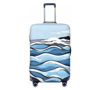 ChenGua Waves lapping at the rocks Travel Suitcase Cover Elastic Luggage Protector print Anti-Scratch Dust-Resistant Sleeves 18-32 In, Black, M
