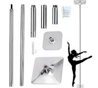chengxiaorui 45mm Dancing Pole, Complete Kit with Extension Tube for 9-12ft Height Adjustment, 360° Rotating and Static, Safe for Ceiling, 400 lbs Max(10.6ft)