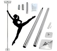 chengxiaorui 45mm Professional Dancing Pole, Rotating and Static Modes, Heavy-Duty Steel Construction, Adjustable Height 9ft to 12ft, 400 lbs Max Load for Home Fitness Use(9.8ft)