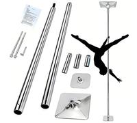 chengxiaorui Heavy-Duty 45mm Dancing Pole for Home and Studio, Detachable Design with Rotating and Static Modes, 9-12ft Adjustable Height, Steel Construction, 400 lbs Max Load(9ft)
