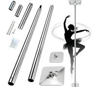 chengxiaorui Professional 45mm Dancing Pole for Home, 400 lbs Max Load Safe for Ceiling, Rotating and Static Modes, 9-12ft Height Adjustable, Heavy-Duty Steel Fitness Dance Equipment(11.5ft)