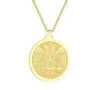 chengxun Freemasonry Mason Pendant Masonic Symbol Necklace For Man Women Twin Pillars Boaz And Jachin Charm Chain Stainless Steel Jewelry Gift for Him (218G)