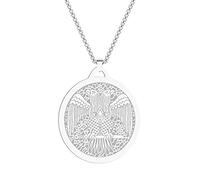chengxun Freemasonry Mason Pendant Masonic Symbol Necklace For Man Women Twin Pillars Boaz And Jachin Charm Chain Stainless Steel Jewelry Gift for Him (218S)