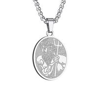chengxun Olympus Twelve Gods - Poseidon Necklace Women Men Greek Mythology Jewelry Ancient Greek Symbol Pagan Pendant Neck Chain Protective Talisman Gifts (Poseidon-S)
