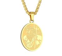 chengxun Olympus Twelve Gods - Poseidon Necklace Women Men Greek Mythology Jewelry Ancient Greek Symbol Pagan Pendant Neck Chain Protective Talisman Gifts (Poseidon-G)