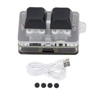 ChengyuWei 2 Keys Macro Keyboard, Custom Blue Switch Keyboard, Programmable RGB Backlit Mini Keyboard with USB C and BT Connection, Compact 50x35mm Design for Gaming and Work