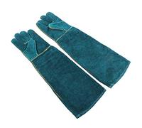 ChengyuWei Animal Handling Glove Anti Scratch Protective Gloves, Bite Proof Gloves, Canvas Blue Pet Reptile Training Anti Bite Lengthen Safety Protection Gloves, for Snake Dogs Cats