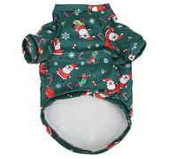 ChengyuWei Dog Christmas Sweaters, Dog Christmas Outfit, Dog Sweater, Pet Sweater Clothes Breathable Green Santa Adorable Cartoon Printing Warm Dog Christmas Clothes for Small Pet (XL)