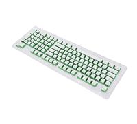ChengyuWei FOS Step Ergonomic OEM Keycaps 110 Keys for Mechanical Keyboards - Ideal for Gamers & Typists (White cheese with green characters)