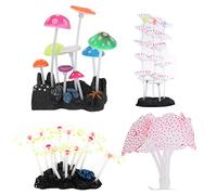 ChengyuWei Glowing Silicone Aquarium Coral Decorations, Luminous Ornaments for Fish, realism Marine Plant Decor, Safe Non Material, Stable Decorative Bases, Suitable for