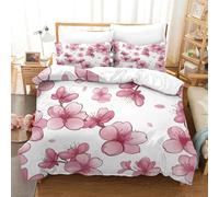 ChengzeTCo 3D Printed Plum Blossom Printed Cover Drawn Microfibre Bedding Sets Easy Care with 2 Pillowcase,King（220x240cm）, for Boys Adult