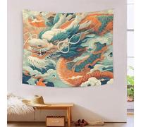 ChengzeTCo 3D Tapestry, Polyester Material,Chinese Loong Art Tapestries, TV Backdrop Wall Blanket Decorative Wall Hanging Decorations for Room,130cmx150cm, for Living Room Bedroom & Dorm