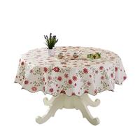 CHENGZI 150cm Round Hotel Tablecloth Pure Color Restaurant Tablecloth Polyester Fabric Tablecloth Home Dinner Table Cloth,Washable Table Cover for Bridal Shower Wedding Party (wind)