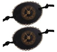 CHENGZI 2 PCS PU Leather Retro Gear Steampunk Eye Patch Pirate Eye Patch Single Eye Mask for Halloween Carnival Party (B)