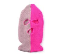 CHENGZI 3-Hole Two Color Knitted Hat 3-Hole Ski Face Mask Balaclava,Full Face Mask for Cycling Skiing Winter Outdoor Sports (PK+RR)