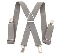 CHENGZI Children Kids Braces with 4 Clips Stainless Adjustable Elasticated Heavy Duty with Strong Metal Clips for Boys & Girls (gray)