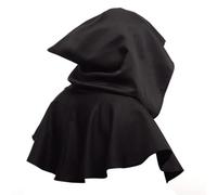 CHENGZI Halloween Cosplay Death Cape Short Hooded Cloak Wizard Witch Costumes Vampire Devil Wizard Black Cape Cowl Party Accessories (black)