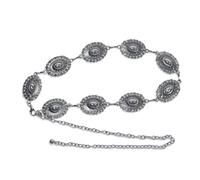 CHENGZI Silver Large Oval Waist Chain - Alloy Material, Retro Style, Women's Y2K/Spy Girl Trend Followers