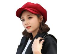 CHENGZI Womens Visor Beret Newsboy Hat Cap for Ladies (Red)