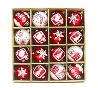 CHENHOJU 16pcs Traditional Christmas Ornaments Set, 2.4-Inch Shatterproof Hanging Balls for Xmas Tree Holiday Home Decor