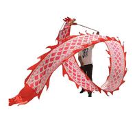 CHENHOJU 6m/8m/10m/12m dragon dance streamer Spring Festival ribbon throwing fitness and entertainment equipment for the elderly Juggling Sets(Rot,6m/19.7ft)