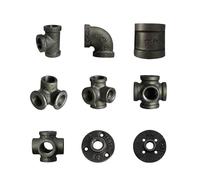 CHENHOJU Antique Style Black self colour malleable iron pipe fittings connectors Black cast Iron threaded pipe 12 inch 34 inch 1 inch Parts & Connectors(K,1/2")