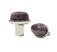 CHENHOJU Crystal Marble Oval Cabinet Knobs Titanium Silver Ideal for Dressers, Kitchen Cabinets, and Luxury Furniture Hardware Cabinet Pulls(Silver-Purple)