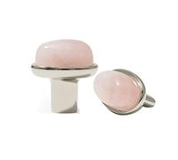 CHENHOJU Crystal Marble Oval Cabinet Knobs Titanium Silver Ideal for Dressers, Kitchen Cabinets, and Luxury Furniture Hardware Cabinet Pulls(Silver-Pink)