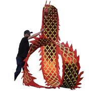 CHENHOJU Dragon Poi Streamers - 12m/39.4ft Long for Dragon Dance, Fitness Practice,Phoenix 3Body Shaping, Party Games & Outdoor Play Juggling Sets(8m/26ft)