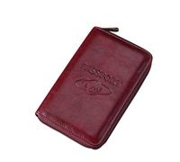 CHENHOJU Leather Passport Bag Portable Carry-On Wallet Boarding Card Bag Passport Holder Protective Cover for Traveling Abroad Passport Covers(Brown)