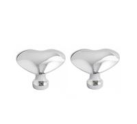 CHENHOJU Titanium Silver Heart-Shaped Brass Cabinet Knobs Single Hole Elegant Romantic Design with Premium Metallic Finish Cabinet Pulls(Silver)