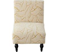 Chenille Armless Accent Chair Cover Set of 2 1, Stretch Armless Chair Slipcover Washable Slipper Chair Furniture Protector with Elastic Bottom (Yellow,1 Pack)