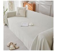 Chenille Blanket Herringbone Tassel Sofa Cover, Throws for Sofas Large 1 2 3 4 Seater Couch Cover, All-Seasons Washable Anti-Slip Furniture Decorative Cover (B-White,180x130cm)