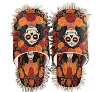 Chenille Cleaning House Slippers Giorno Dei Morti I Sugar Skull I Dia De