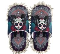 Chenille Cleaning House Slippers La Catrina Dia De Los Muertos Mexican