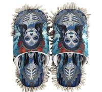 Chenille Cleaning House Slippers La Catrina Dia De Los Muertos Mexican