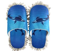 Chenille Cleaning House Slippers Orca Sea Panda under The Sea Killer Whale