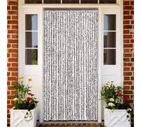 Chenille Door Curtain Brown Beige 100 x 220 cm 100% Polypropylene Silent Hooks+