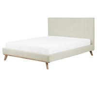 Chenille EU King Size Bed Beige TALENCE