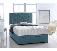 Chenille Fabric Ottoman Foot Lift Bed Base with HEADBOARD ONLY by Comfy Deluxe LTD (Teal, 6FT Super King-Size)