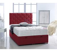 Chenille Fabric Ottoman Side Lift Bed | Memory Orthopaedic Mattress | HEADBOARD by Comfy Deluxe LTD (RED, 5FT King-Size)