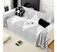 Chenille Fabric Sofa Throw Washable and Breathable Minimalist Luxury Sofa Cover One-Piece Sofa Cushion with Tassel All-Season Multi-use Living Room Furniture Protector(Size:180x260cm,Color:Grey)