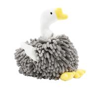 Chenille Goose Hand Towels, Soft Fuzzy Absorbent Towel Ball 22cm Cute Hanging Drying Cloth for Bathroom Kitchen Nursery Decoration Kids Healthy Washing Habits Grey
