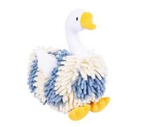 Chenille Goose Hand Towels, Soft Fuzzy Absorbent Towel Ball 22cm Cute Hanging Drying Cloth for Bathroom Kitchen Nursery Decoration Kids Healthy Washing Habits Blue White