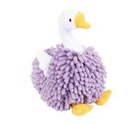 Chenille Goose Hand Towels, Soft Fuzzy Absorbent Towel Ball 22cm Cute Hanging Drying Cloth for Bathroom Kitchen Nursery Decoration Kids Healthy Washing Habits Purple