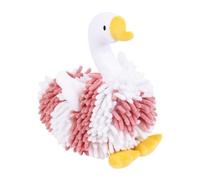 Chenille Goose Hand Towels, Soft Fuzzy Absorbent Towel Ball 22cm Cute Hanging Drying Cloth for Bathroom Kitchen Nursery Decoration Kids Healthy Washing Habits Pink White
