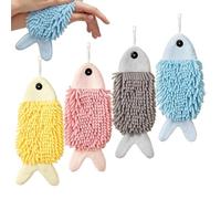 Chenille Hand Towel | 4-Piece Soft Chenille Absorbent,Decorative Bathroom Hand Towels Set,for Home Apartment Restroom Shower Kitchen Adults Kids Animal Lovers