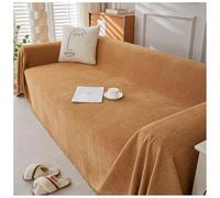 Chenille Herringbone Blanket with Tassels, Large Washable Sofa Throw for L/U Shaped 1-4 Seater Corner Sofas, Anti-Slip, Dirt-Repellent, Wrinkle-Free (Brown-B, 180x260cm)