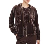 Chenille Hoodie - female - Liu Jo - Zip-throughs - Brown - S - Sweatshirts & Hoodies S