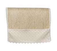 Chenille Lace Trim Single Chair Back Furniture Protector Antimacassar (Natural)
